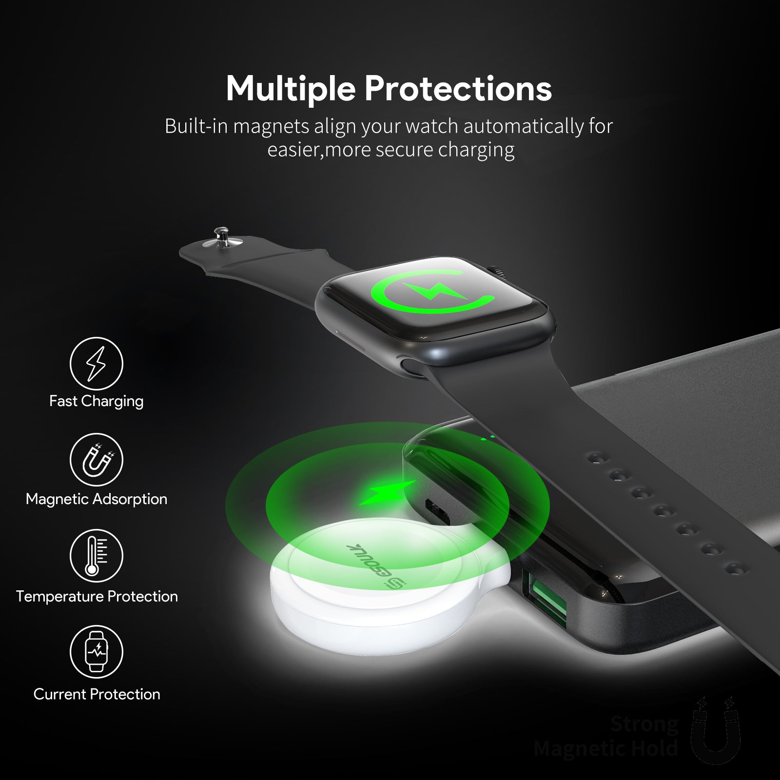 Chargeur magnétique sans fil Esoulk pour montre connectée Chargeur magnétique sans fil Esoulk pour montre connectée